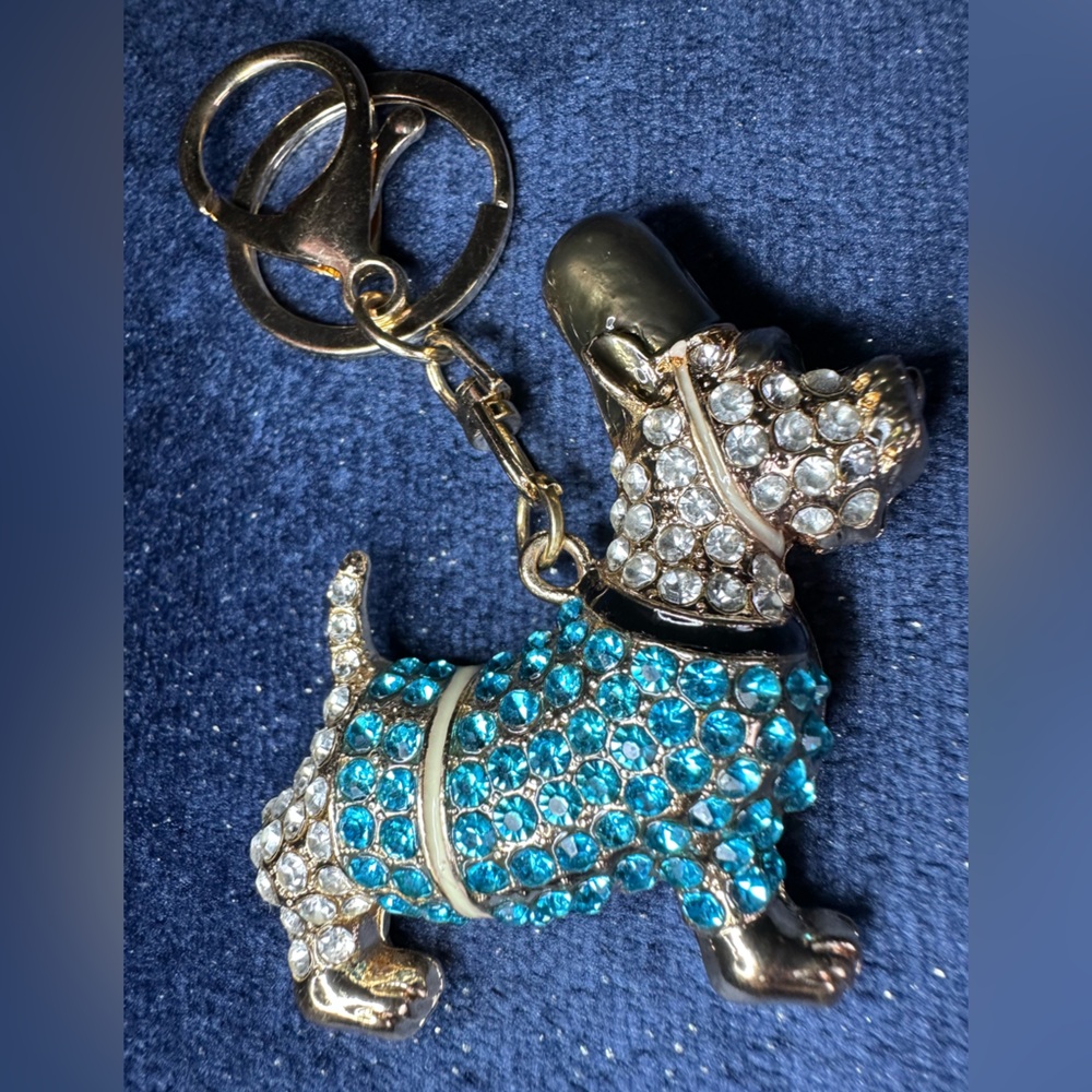 Beautiful sparkly dog key chain💙✨
